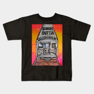 Straight Outta Woodhaven J Train Kids T-Shirt